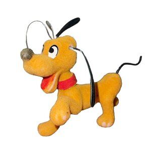 Vintage‎ Sears Flocked Plastic Pluto Walt Disney Hanging Christmas Ornament